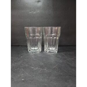 Libbey Duratuff Clear Flat Juice Tumblers, Set of 2, 10oz Vtg Drinkware, Barware